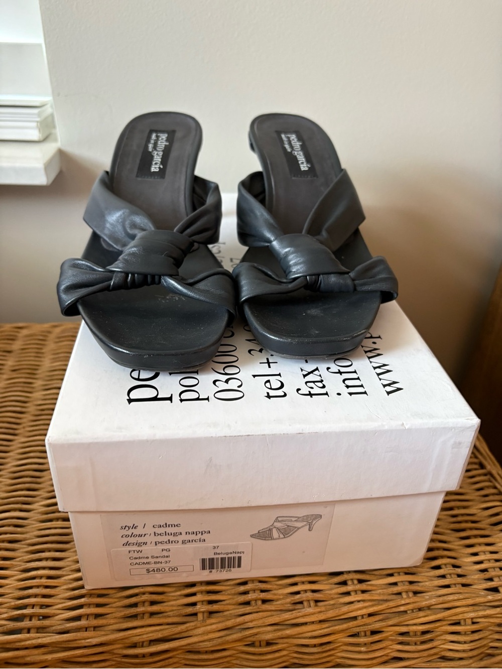 Pedro Garcia Black Knotted Leather Mules